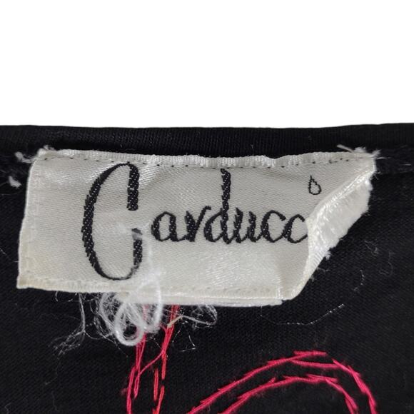 Vtg 80s Carducci Rainbow Sequin Top Size M Black Statement Shoulder Pads Disco - Picture 8 of 10